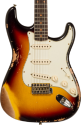 Guitare électrique forme str Fender Custom Shop 1960 Stratocaster #CZ578789 - Heavy relic 3-color sunburst