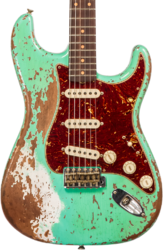 Guitare électrique forme str Fender Custom Shop 1960 Stratocaster #CZ579718 - Super Heavy Relic Sea Foam Green