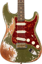 Guitare électrique forme str Fender Custom Shop 1960 Stratocaster #CZ579769 - Super Heavy Relic Olive Green