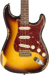 Guitare électrique forme str Fender Custom Shop 1961 Stratocaster #CZ575233 - Heavy relic 3-color sunburst
