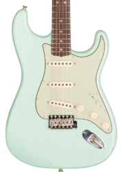 Guitare électrique forme str Fender Custom Shop 1964 Stratocaster #CZ579326 - Journey man relic aged surf green