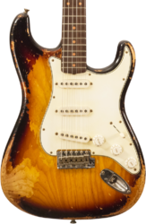 Guitare électrique forme str Fender Custom Shop Stratocaster 60's Masterbuilt Levi Perry #R132309 - Heavy relic 2-color sunburst