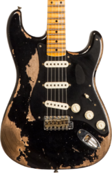 Guitare électrique forme str Fender Custom Shop Poblano Stratocaster #CZ579424 - Super heavy relic black