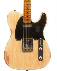 Guitare électrique forme tel Fender Custom Shop 1952 Telecaster #R136384 - Heavy relic natural blonde