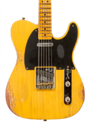 Guitare électrique forme tel Fender Custom Shop 1952 Telecaster #R138660 - Heavy Relic Butterscotch Blonde