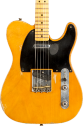 Guitare électrique forme tel Fender Custom Shop 1952 Telecaster Masterbuilt Andy Hicks #R126811 - Relic smoked butterscotch blonde