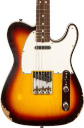 Guitare électrique forme tel Fender Custom Shop 1960 Telecaster Custom #R136254 - Relic Chocolate 3-Color Sunburst