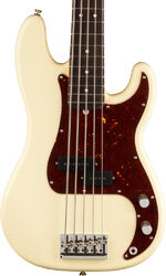 Basse électrique solid body Fender American Professional II Precision Bass V (USA, RW) - olympic white