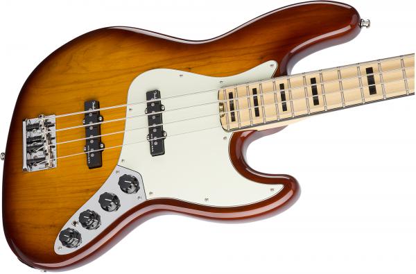 Basse électrique Solid Body Fender American Elite Jazz Bass Ash Usa Mn Tobacco Sunburst 2186