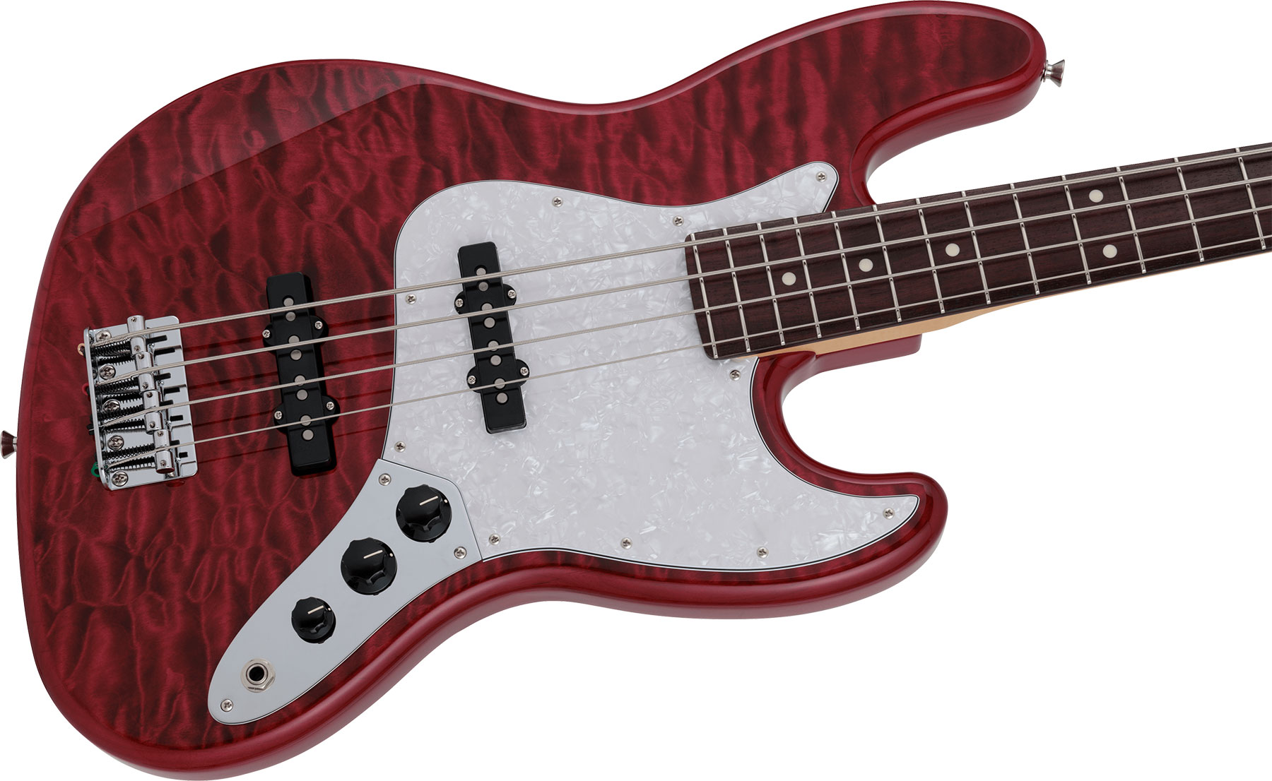 Fender Jazz Bass Hybrid Ii Mij Jap Rw - Quilt Red Beryl - Basse Électrique Solid Body - Variation 2