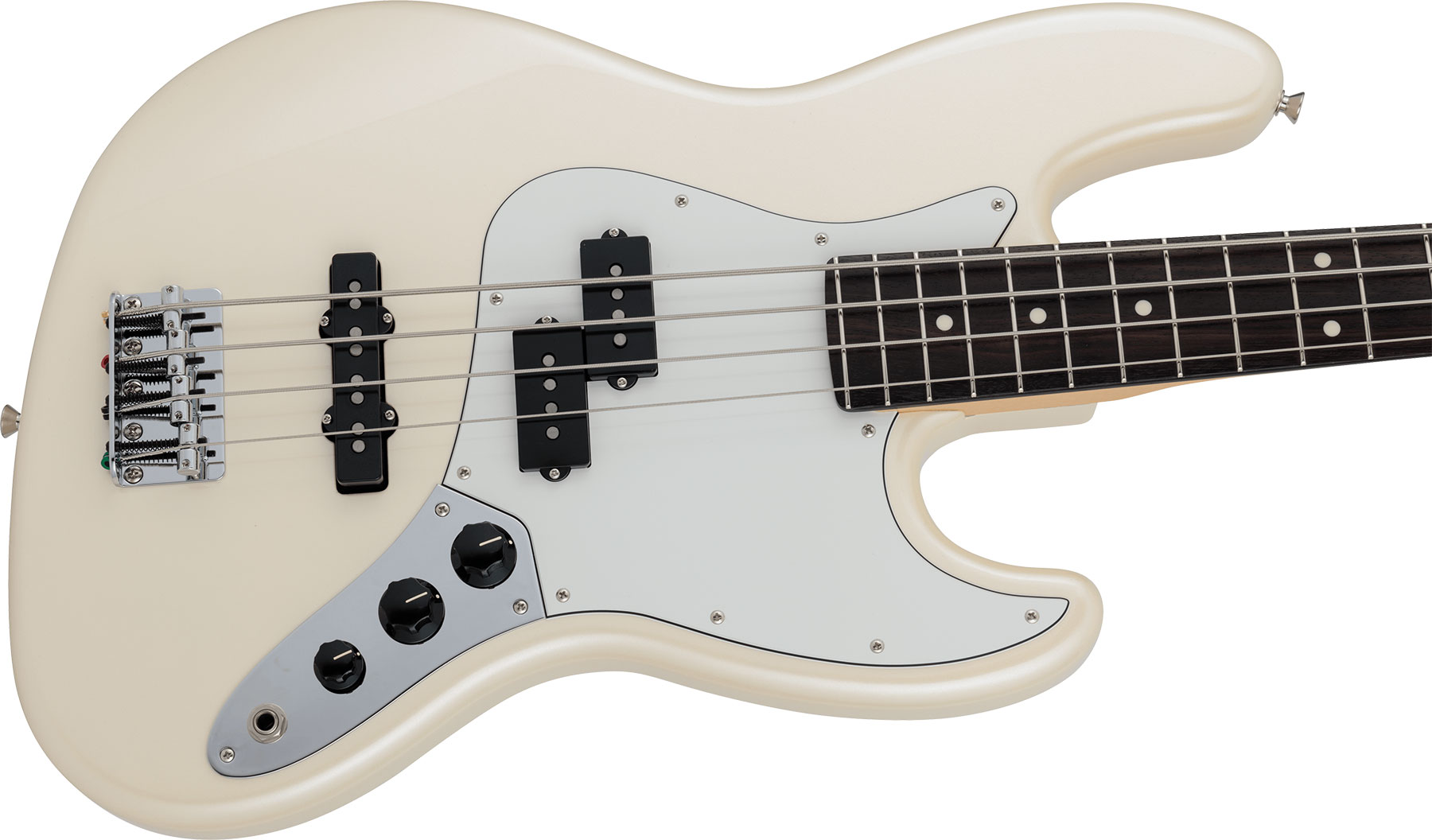 Fender Jazz Bass Hybrid Ii Pj Mij Jap Rw - Olympic Pearl - Basse Électrique Solid Body - Variation 2