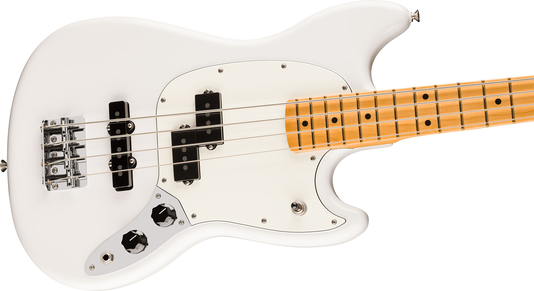 Fender Mustang Bass Pj Player Ii Mex Mn - Polar White - Basse Électrique Solid Body - Variation 2