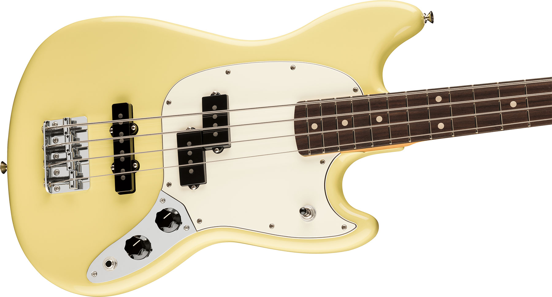 Fender Mustang Bass Pj Player Ii Mex Ss Rw - Hialeah Yellow - Basse Électrique Solid Body - Variation 2