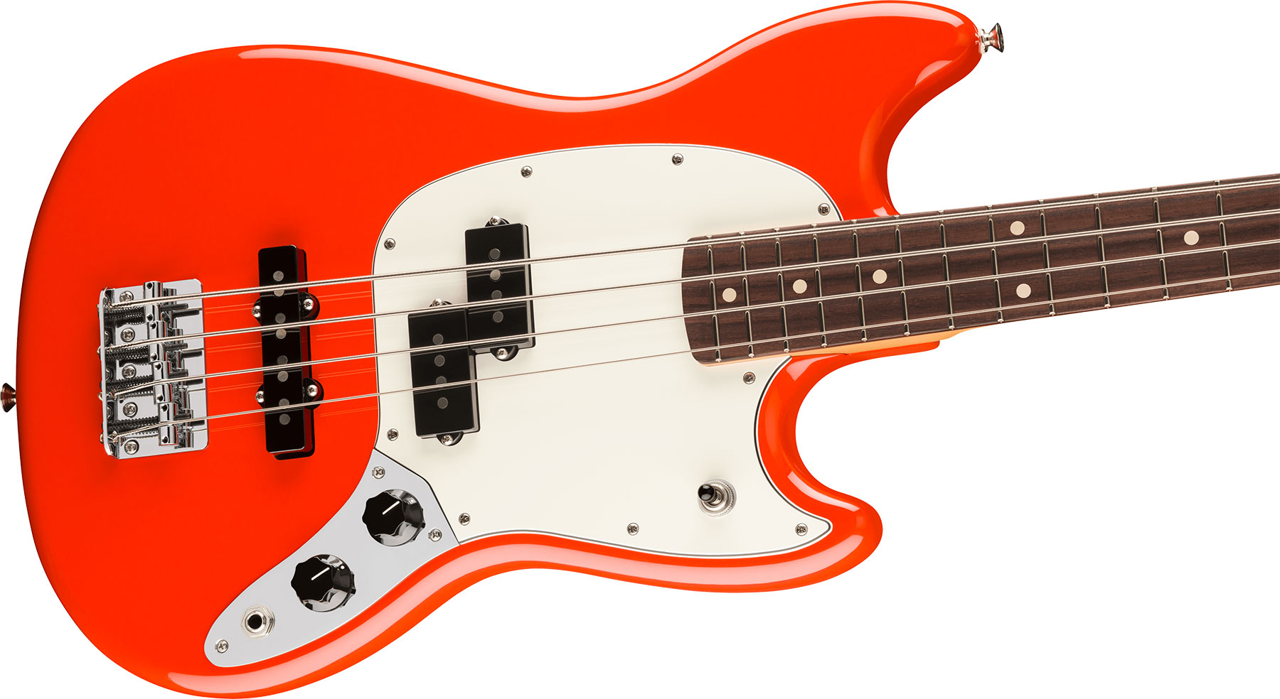 Fender Mustang Bass Pj Player Ii Mex Ss Rw - Coral Red - Basse Électrique Solid Body - Variation 2