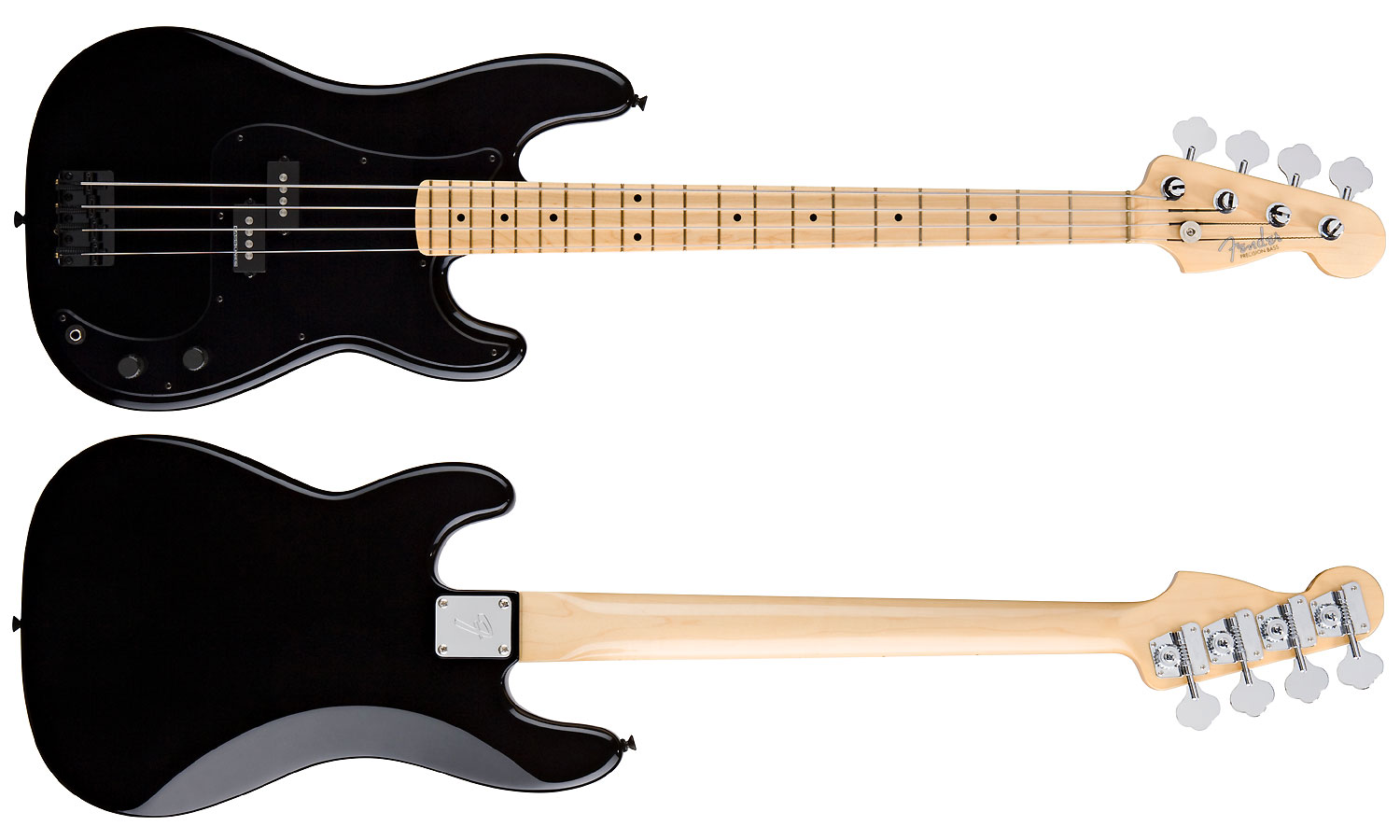 Basse électrique Solid Body Fender Precision Bass Roger Waters Mex Mn Black Noir Star S Music