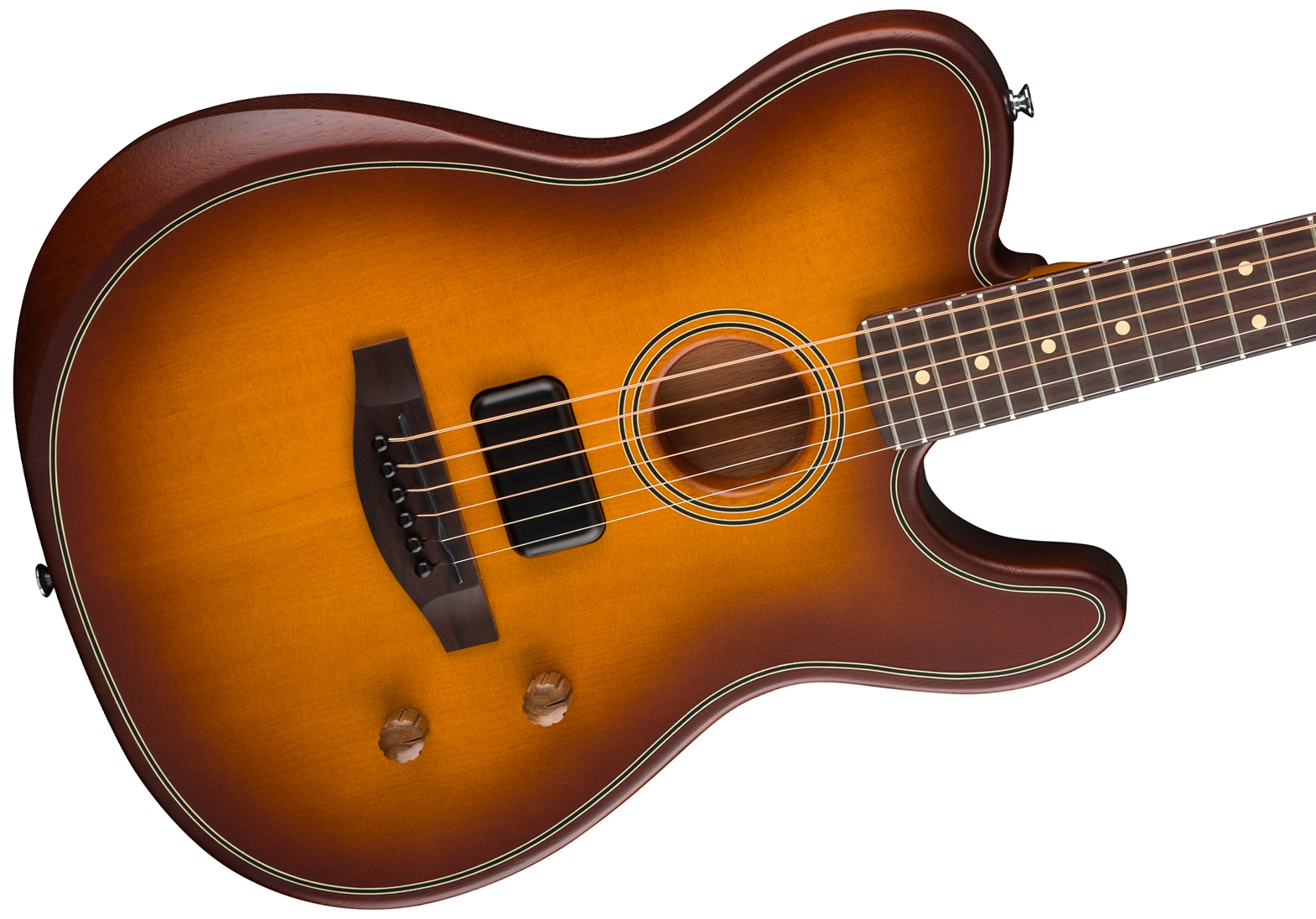 Fender Tele Acoustasonic Standard Ind Epicea Nyatoh Rw - Honey Burst - Guitare Folk - Variation 2