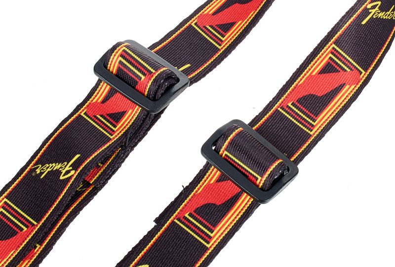 Monogrammed Strap Black/Yellow/Red Sangle courroie Fender