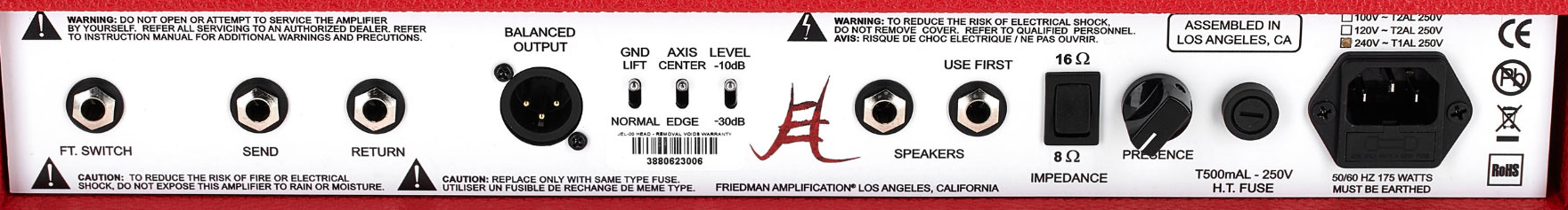 Friedman Amplification Jake E Lee Jel20 Head Signature 20w El84 - Ampli Guitare Électrique TÊte / PÉdale - Variation 4