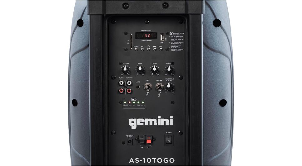 Gemini - Enceinte Autonome Gemini AS 10 TOGO - 1000W - Active sur Batterie  USB/Bluetooth/AUX/S avec Microphone, SONORISATION DJ PA PIED - Pack  Enceintes Home Cinéma - Rue du Commerce