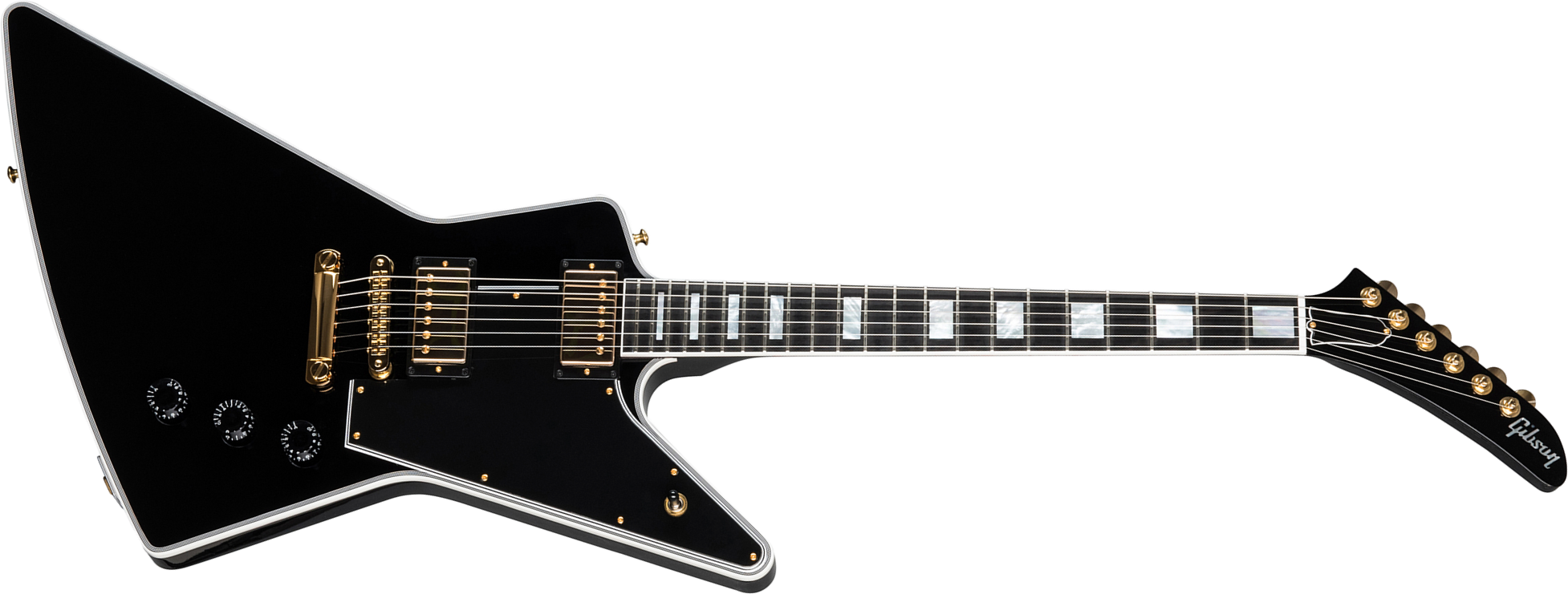 Gibson Custom Shop Explorer Custom 2019 2h Ht Eb - Ebony - Guitare Électrique MÉtal - Main picture