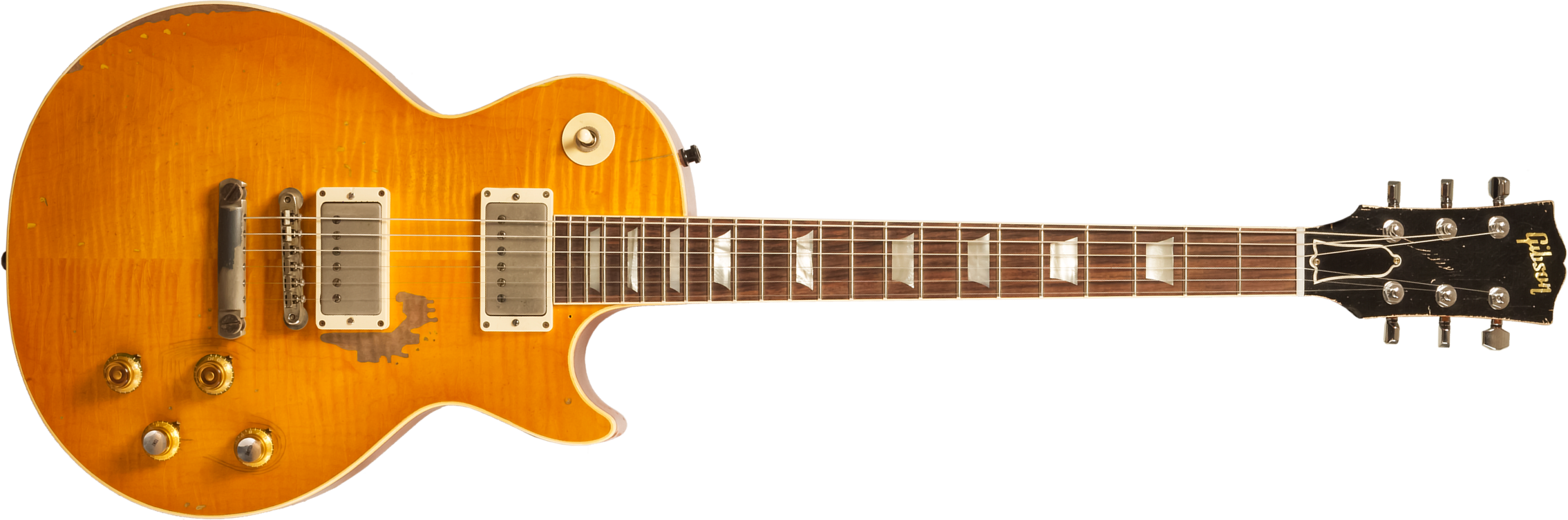 Gibson Custom Shop Kirk Hammett Les Paul Standard Greeny 2h Ht Rw #941251 - Murphy Lab Aged Greeny Burst - Guitare Électrique Single Cut - Main pictur