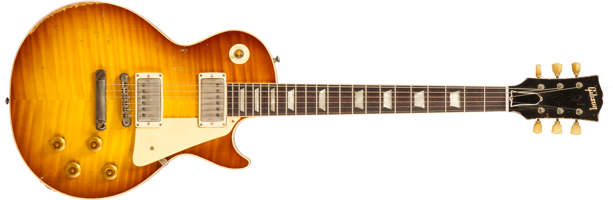 Gibson Custom Shop M2m Les Paul Standard 1959 2h Ht Rw #942047 - Murphy Lab Ultra Heavy Aged Golden Poppy Burst - Guitare Électrique Single Cut - Main