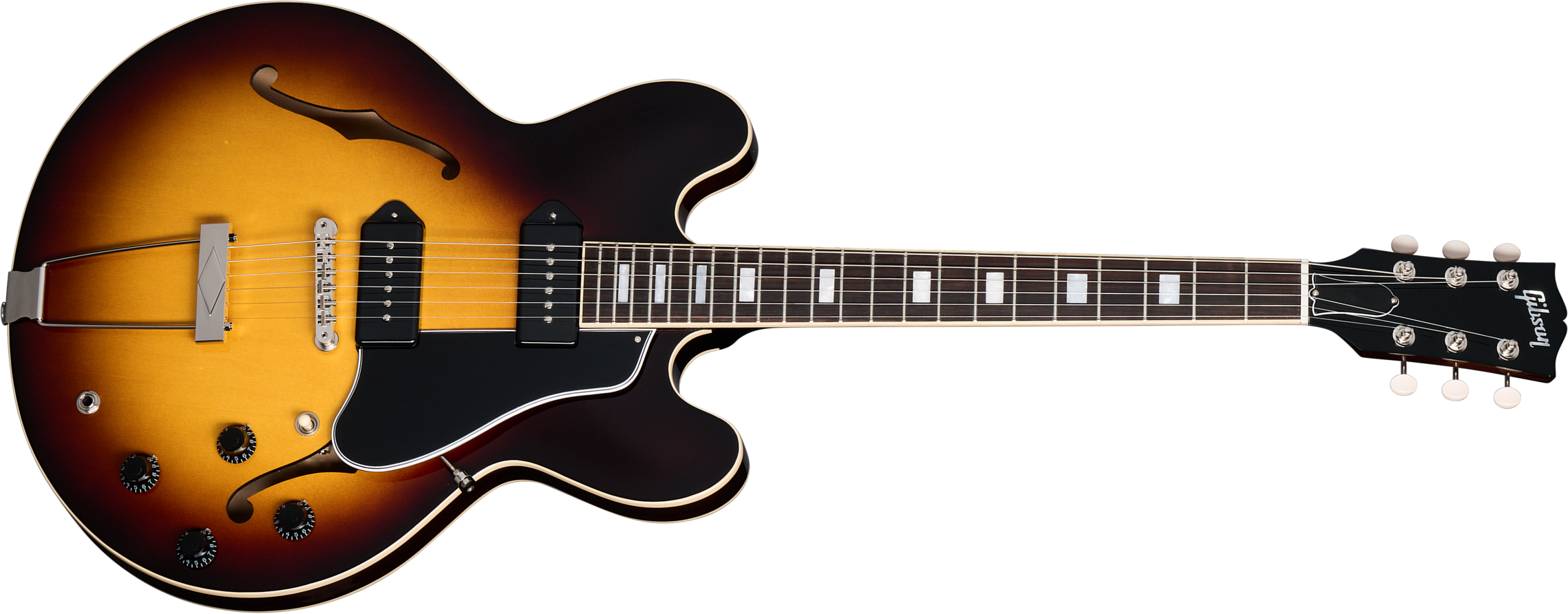 Gibson Es-330 2s P90 Ht Rw - Tobacco Sunburst - Guitare Électrique 1/2 Caisse - Main picture