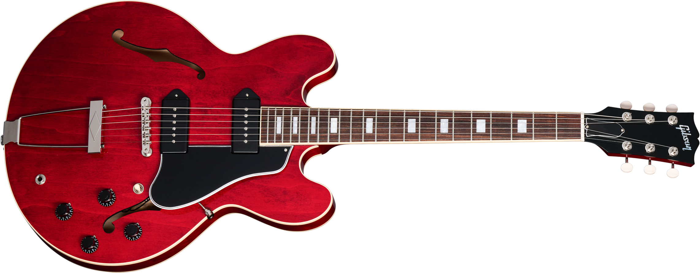 Gibson Es-330 2s P90 Ht Rw - Sixties Cherry - Guitare Électrique 1/2 Caisse - Main picture