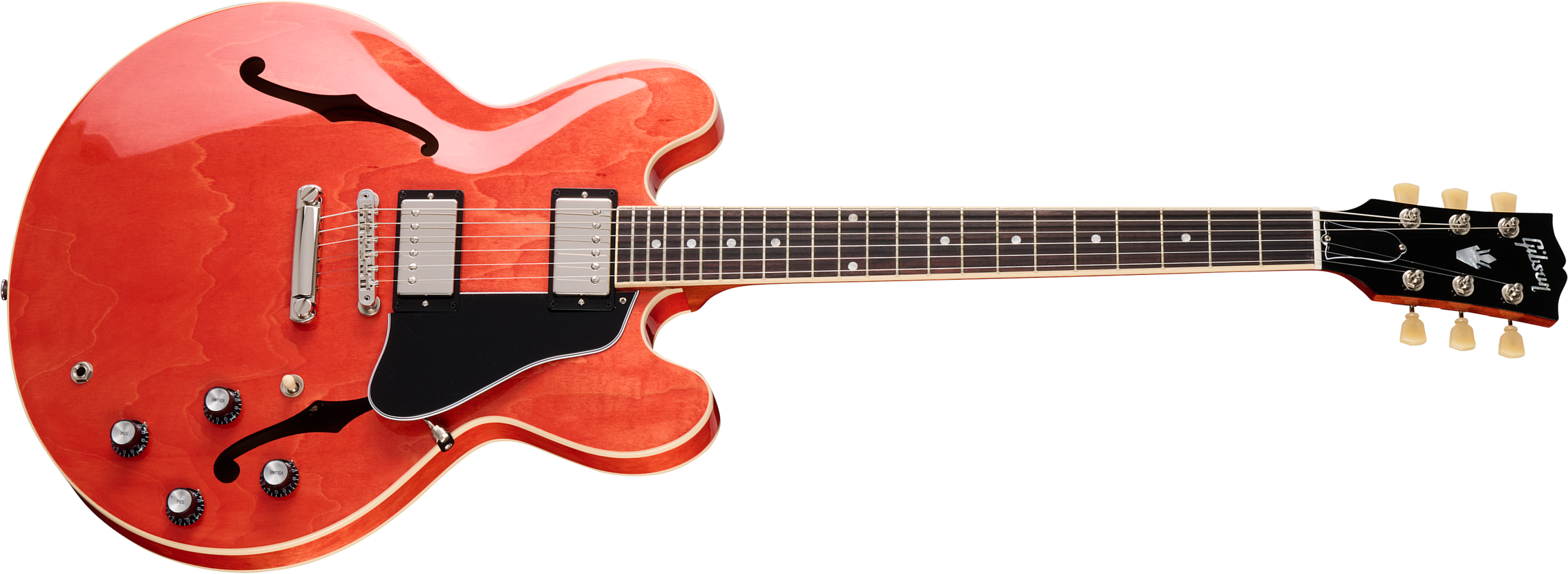 Gibson Es-335 Original Custom Color 2h Ht Rw - Watermelon - Guitare Électrique 1/2 Caisse - Main picture