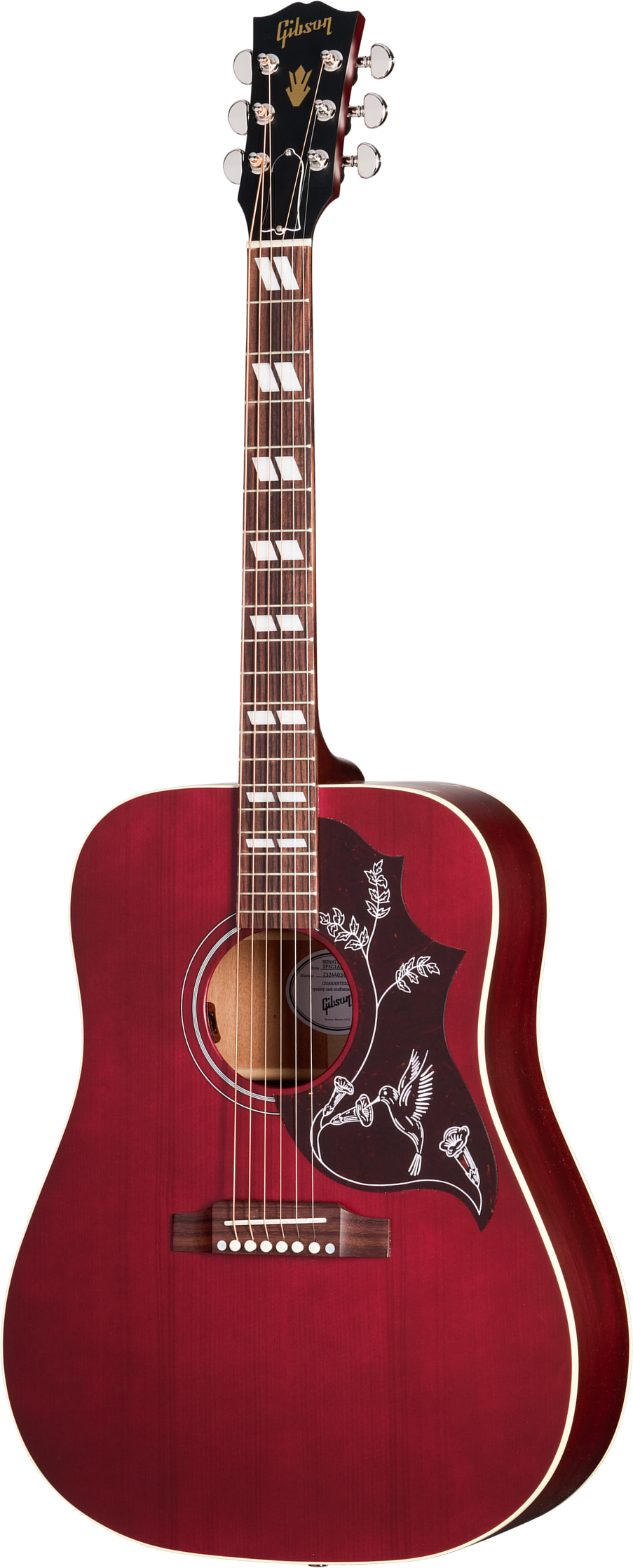 Gibson Hummingbird Special Modern Dreadnought Cbd Epicea Acajou Rw - Satin Wine Red - Guitare Folk - Main picture