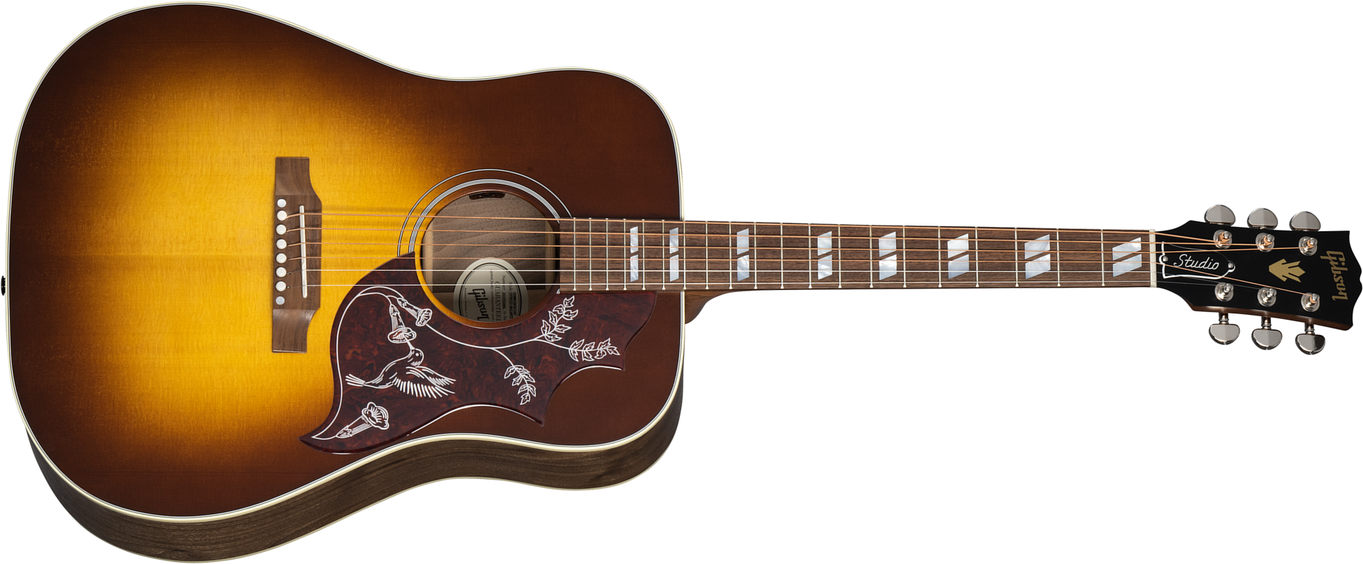 Gibson Hummingbird Studio Walnut Modern 2024 Dreadnought Epicea Noyer Noy - Vintage Sunburst - Guitare Folk - Main picture