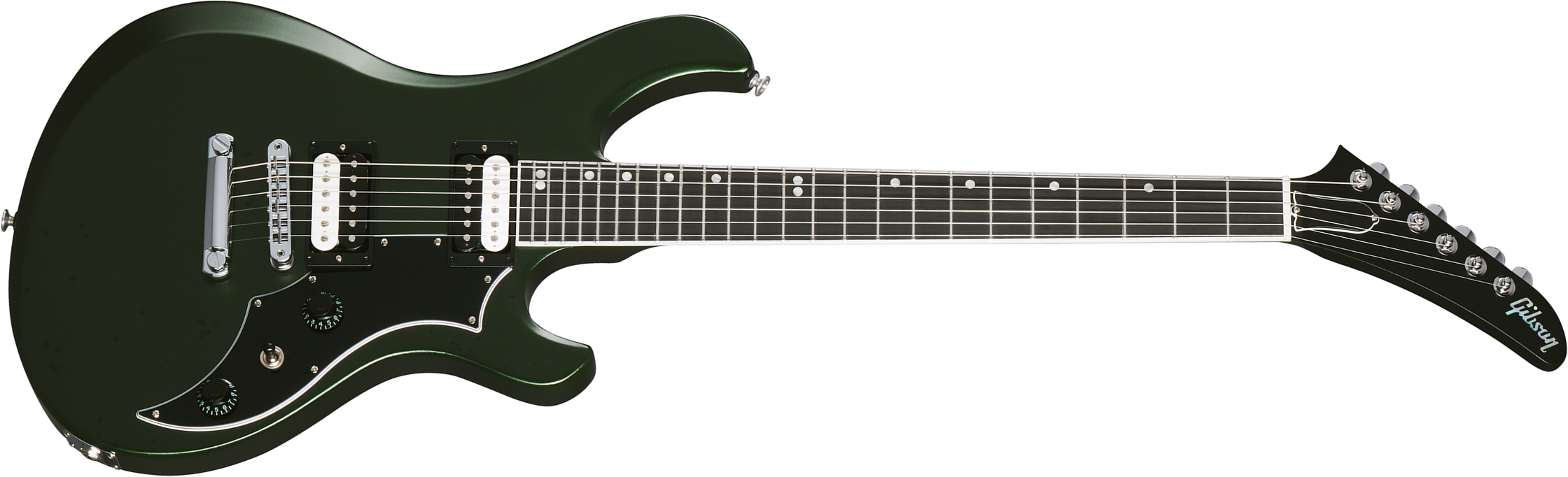 Gibson Victory Usa 2h Ht Eb - Dark Green Satin - Guitare Électrique Double Cut - Main picture