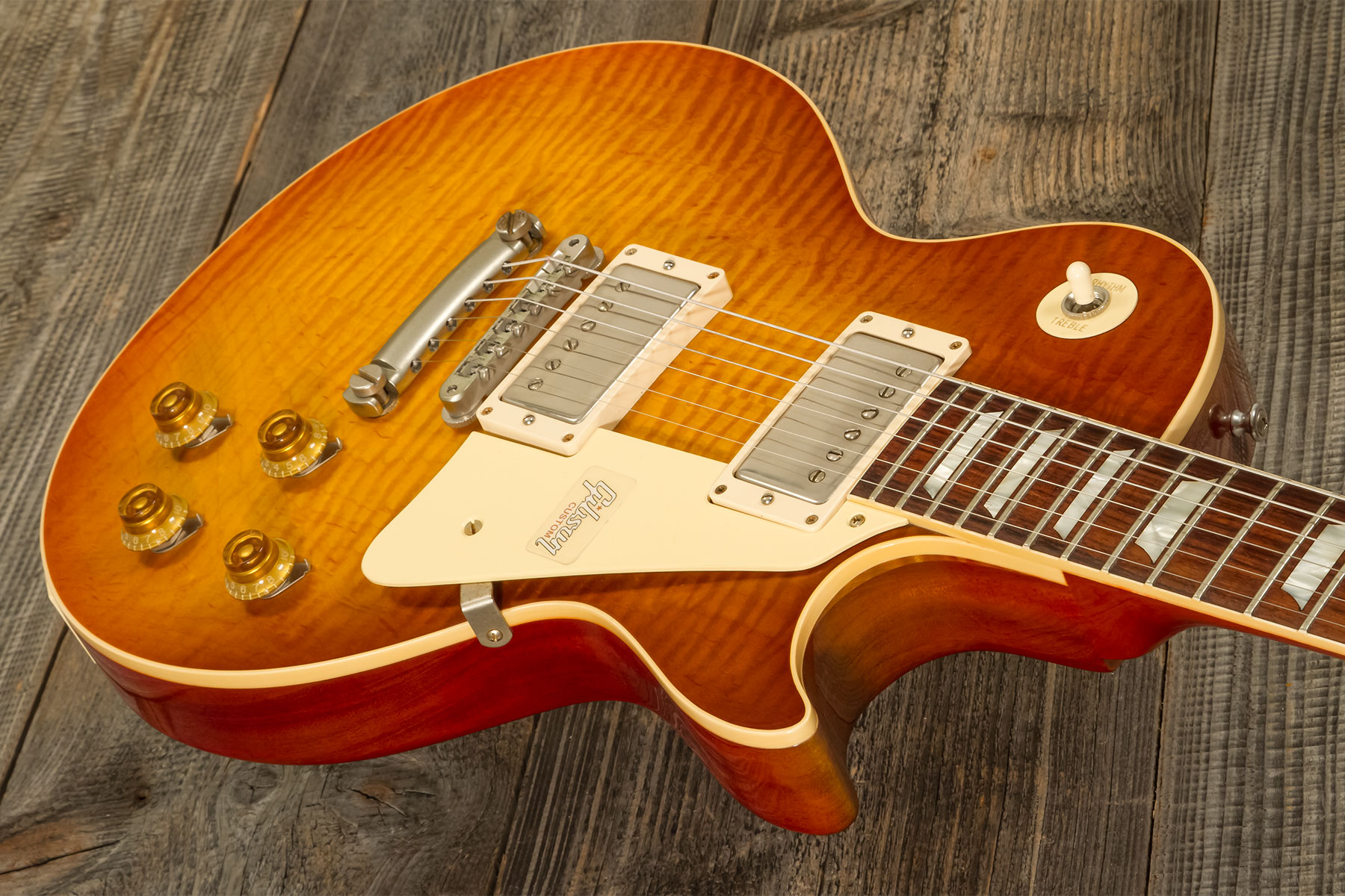 Gibson Custom Shop Les Paul Standard 1959 Reissue 2h Ht Rw #982368 - Vos Royal Teaburst - Guitare Électrique Single Cut - Variation 2