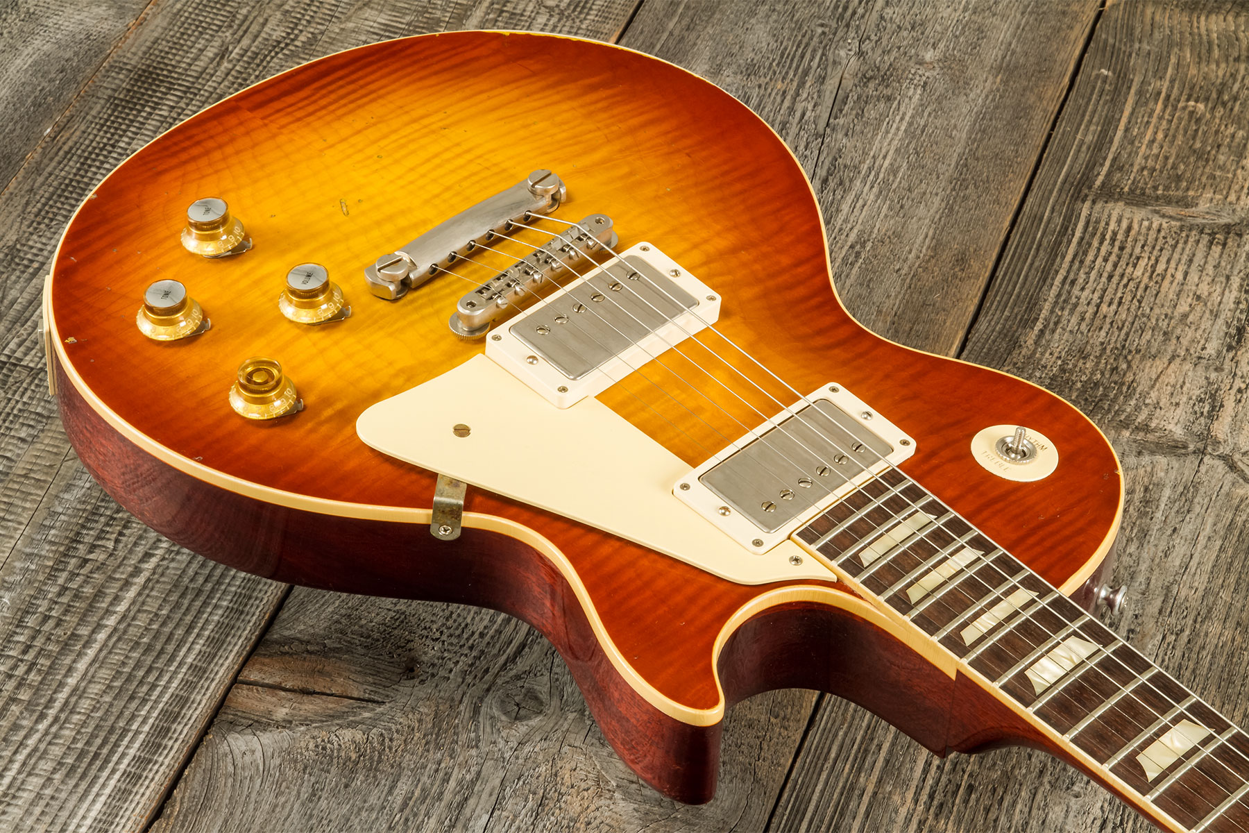 Gibson Custom Shop Les Paul Standard 1960 Reissue 2h Ht Rw #001144 - Murphy Lab Light Aged Tomato Soup Burst - Guitare Électrique Single Cut - Variati