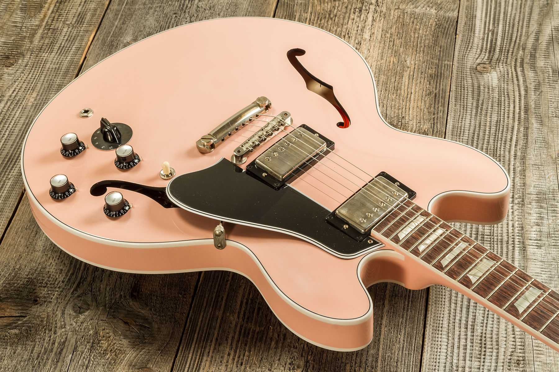 Gibson Custom Shop M2m Es345 1964 2h Ht Rw #140689 - Vos Antique Shell Pink - Guitare Électrique 1/2 Caisse - Variation 3