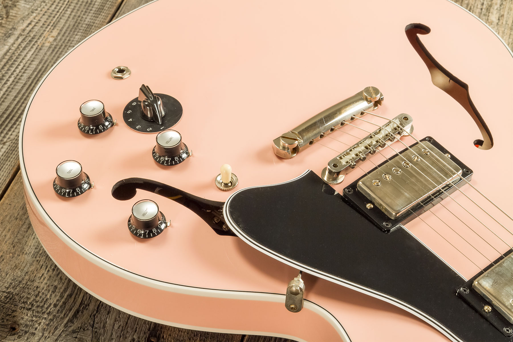 Gibson Custom Shop M2m Es345 1964 2h Ht Rw #140689 - Vos Antique Shell Pink - Guitare Électrique 1/2 Caisse - Variation 4