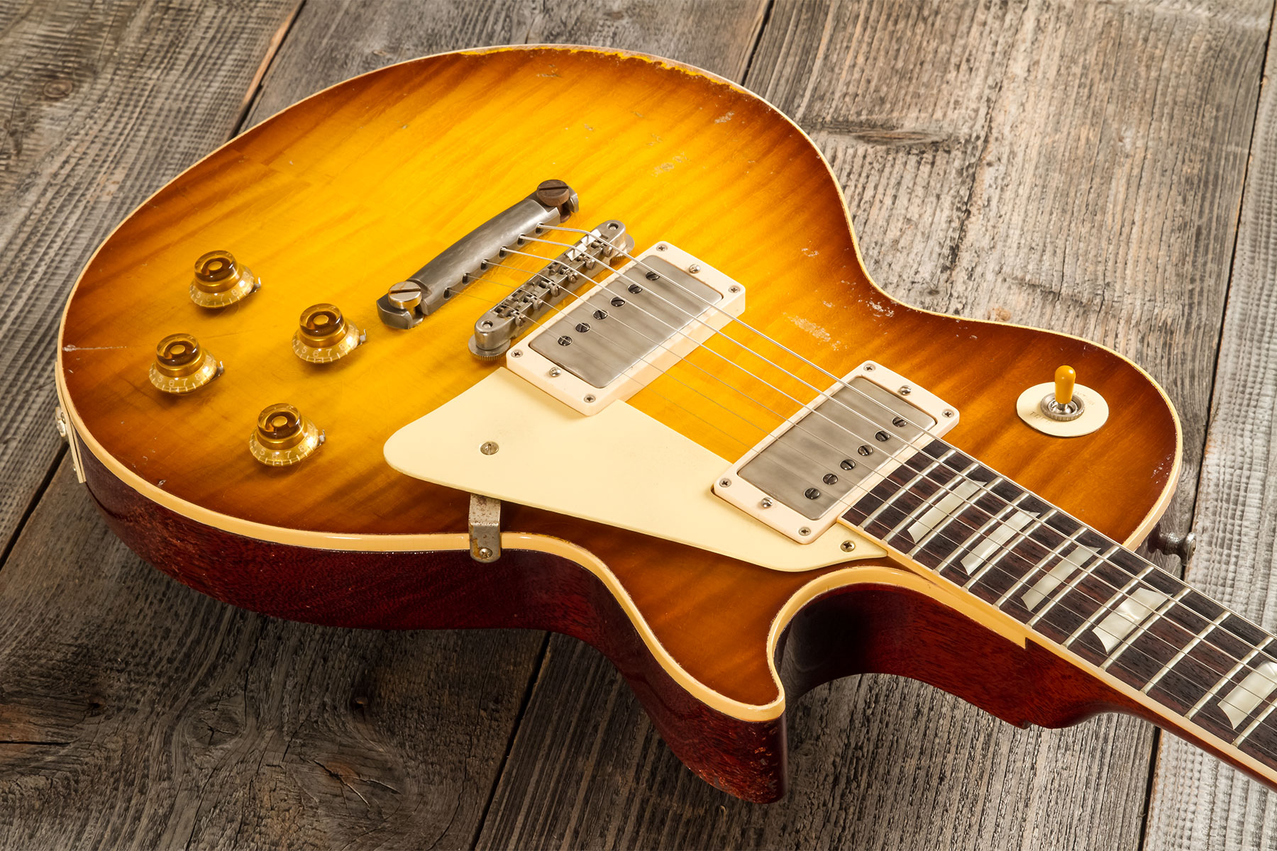 Gibson Custom Shop M2m Les Paul Standard 1959 2h Ht Rw #942047 - Murphy Lab Ultra Heavy Aged Golden Poppy Burst - Guitare Électrique Single Cut - Vari