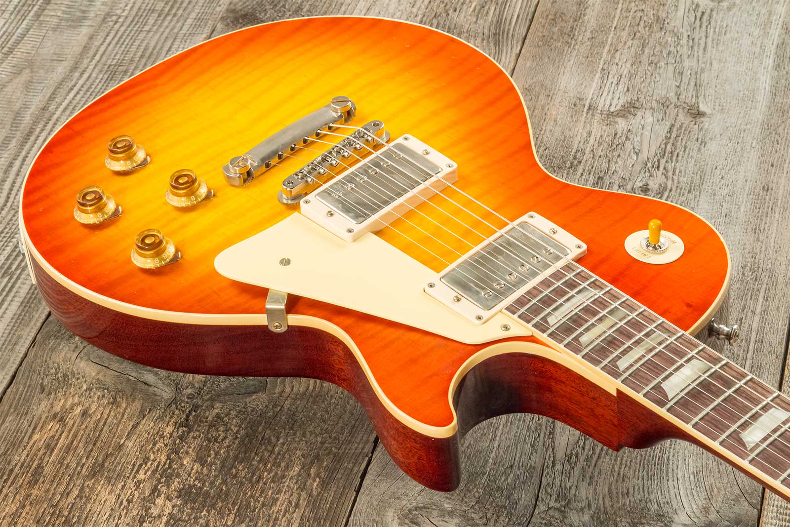 Gibson Custom Shop M2m Les Paul Standard 1959 Reissue 2h Ht Rw #941225 - Murphy Lab Light Aged Sunrise Tea Burst - Guitare Électrique Single Cut - Var