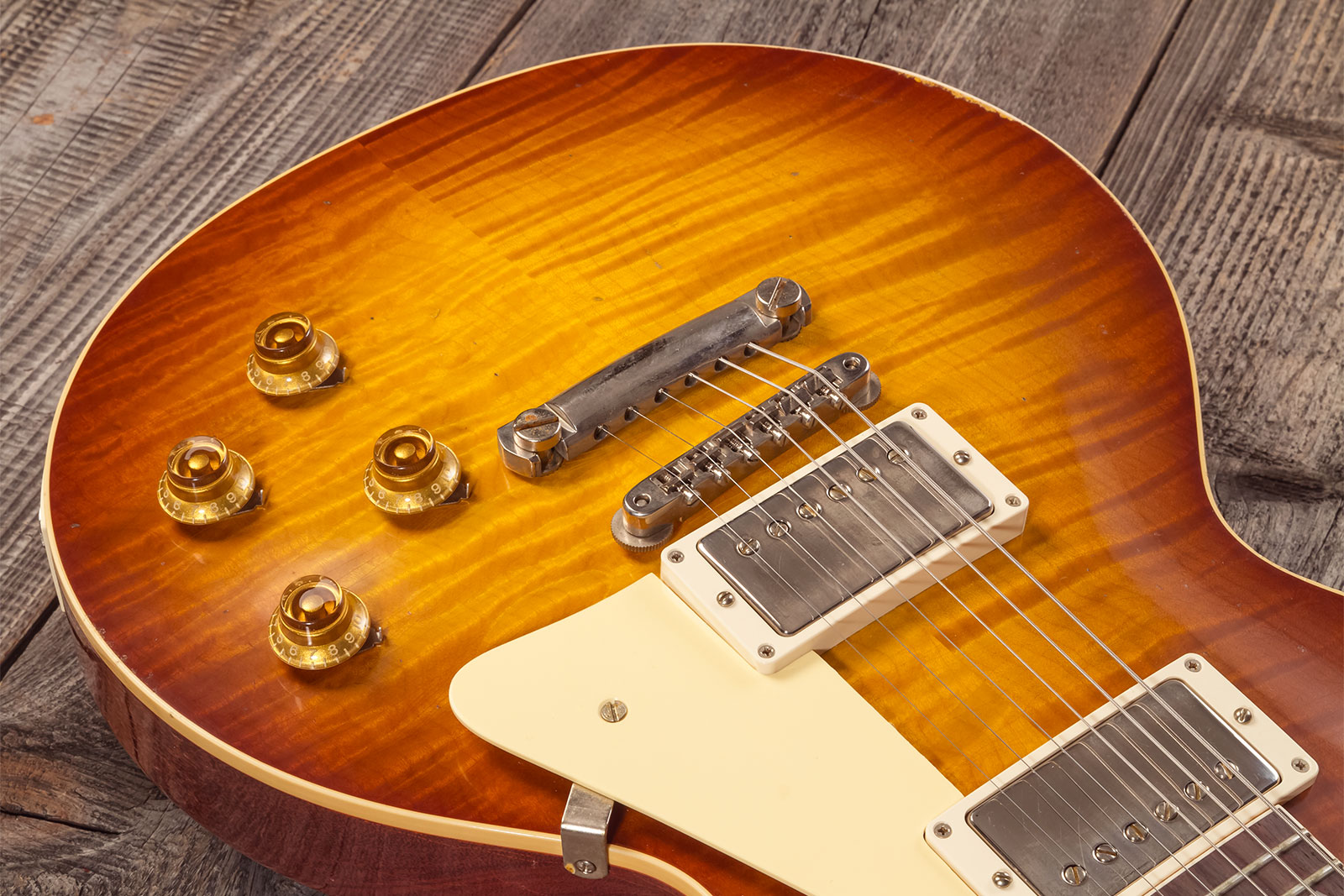 Gibson Custom Shop M2m Les Paul Standard 1959 Reissue 2h Ht Rw #94327 - Murphy Lab Light Aged Ice Tea Burst - Guitare Électrique Single Cut - Variatio