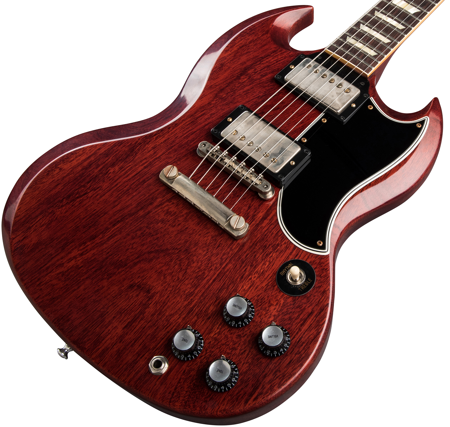 Gibson Custom Shop Sg Standard 1961 Stop Bar Reissue Lh Gaucher 2h Ht Rw - Vos Cherry Red - Guitare Électrique Double Cut - Variation 3