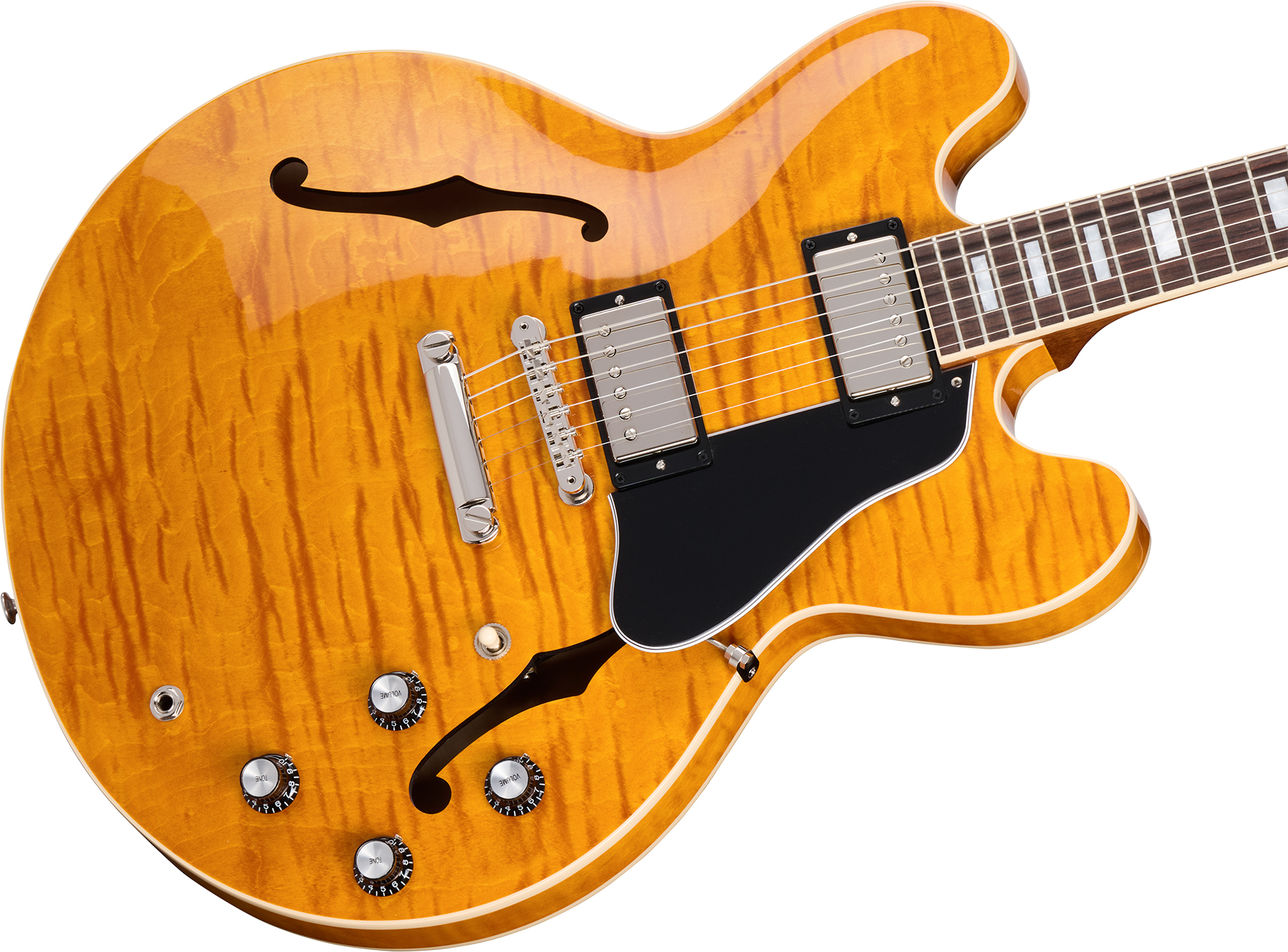 Gibson Es-335 Figured Original Custom Color 2h Ht Rw - Honey Amber - Guitare Électrique 1/2 Caisse - Variation 3