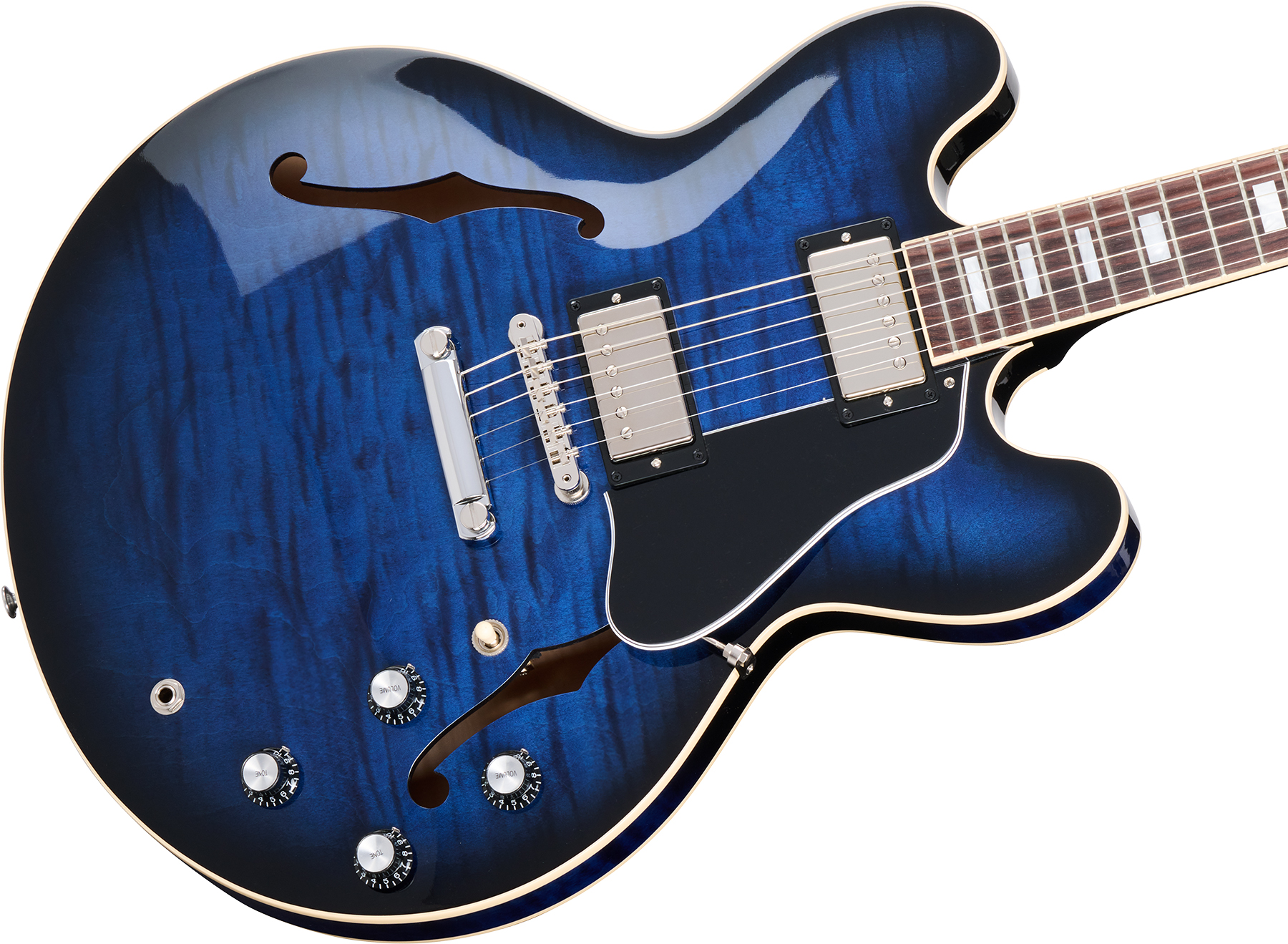 Gibson Es-335 Figured Original Custom Color 2h Ht Rw - Deep Ocean Burst - Guitare Électrique 1/2 Caisse - Variation 3