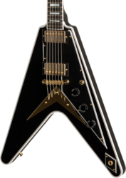 Guitare électrique métal Gibson Custom Shop Flying V Custom - Ebony