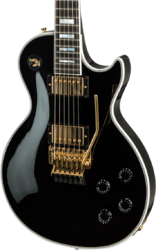 Guitare électrique single cut Gibson Custom Shop Les Paul Axcess Custom Floyd Rose - Gloss ebony