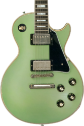 Guitare électrique single cut Gibson Custom Shop Custom 1968 Les Paul Custom Reissue - Murphy lab light aging jade green