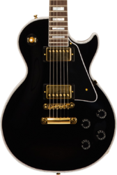 Guitare électrique single cut Gibson Custom Shop M2M Les Paul Custom Flowerpot Headstock #CS403529 - Ebony gloss