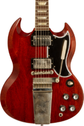 Guitare électrique double cut Gibson Custom Shop M2M 1964 SG Standard Reissue #301584 - Murphy Lab Light Aged Vintage Cherry