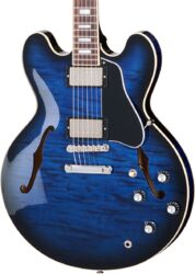 Guitare électrique 1/2 caisse Gibson ES-335 Figured Custom Color - Deep Ocean Burst