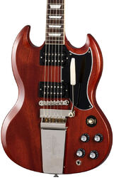 Guitare électrique double cut Gibson SG Standard '61 Faded Maestro Vibrola - vintage cherry