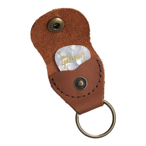 Gibson Premium Leather Pickholder Keychain - Brown Porte mediator
